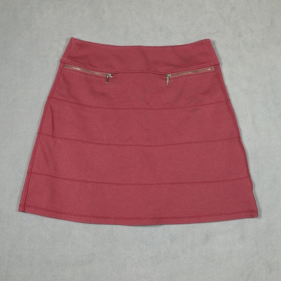 Athleta Strata A-Line Skirt Womens S Red Bandage Zipped Pockets Stretch Pull On - Picture 1 of 9
